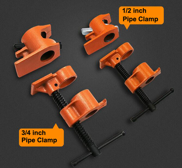 3/4 inch 1/2 inch Heavy Duty Pipe Clamp Woodworking Wood Gluing Pipe Clamp Pipe Clamp Fixture Carpenter Woodworking Tools