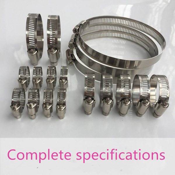 6pcs 100pcs Stainless Steel Adjustable Drive Hose Clamp Fuel Line Worm Size Clip Multi Size 32-44mm Hoop Hose Clamp Hot Sale Fastener