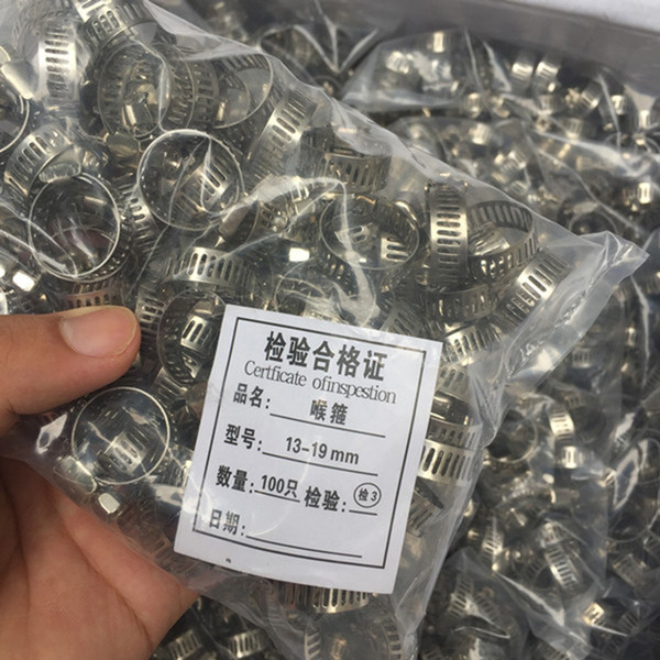 Pipe Clamps Genuine Stainless Steel Hose Clips Fuel Hose Pipe Clamps Worm Drive Durable Anti-oxidation Fastener Screw Worm Drive hose clamps