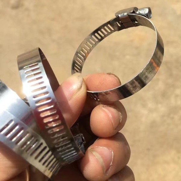 100pcs/lot High Quality Screw Worm Drive Hose Clamp 16-25mm Stainless Steel Hose Hoop Pipe Clamp Clip Fuel Hose Pipe Clamps Fastener