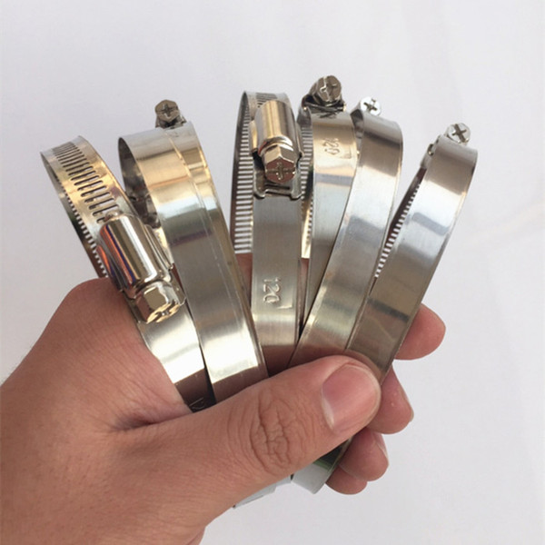 Multi Size 90mm-110mm Stainless Steel Hoop Clamp Hose Clamp Set automotive pipes clip Fixed tool Adjustable Drive Screw Worm Drive 100pcs