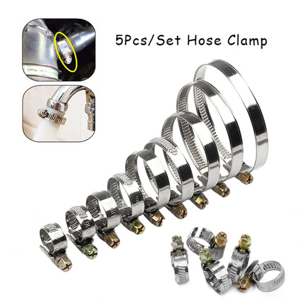 100pcs/lot High Quality Screw Worm Drive Hose Clamp 44-64mm Stainless Steel Hose Hoop Pipe Clamp Clip 16-25mm Multi Size Fastener