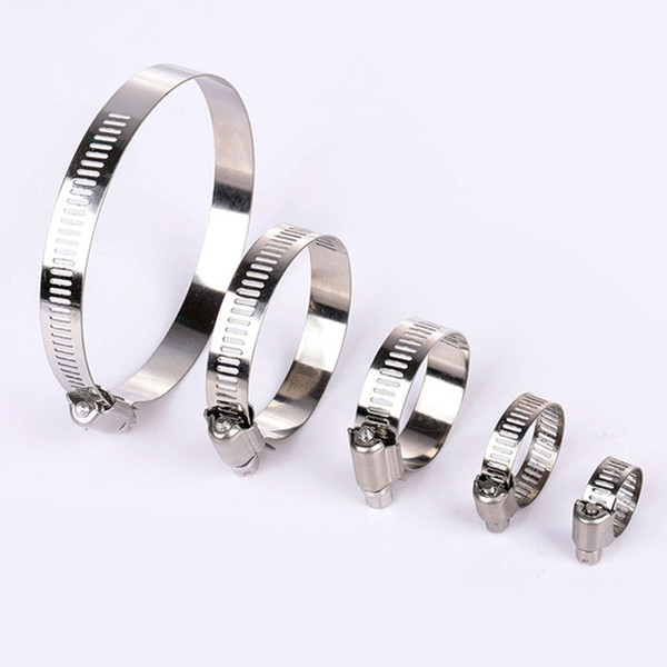 16-25mm Multi Size 100pcs Pipe Clamps Genuine Stainless Steel Hose Clips Fuel Hose Pipe Clamps Worm Drive Durable Anti-oxidation Fastener