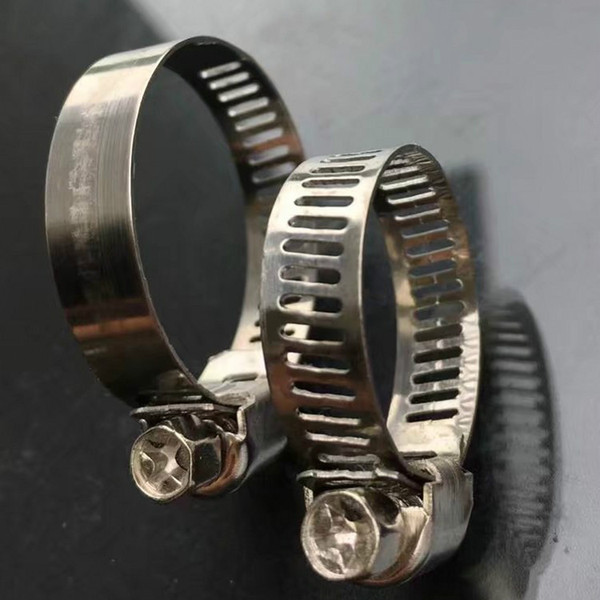 100pcs Stainless Steel Adjustable Drive Hose Clamp Fuel Line Worm Size Clip 13-19mm Hoop Hose Clamp Hot Sale Screw Worm Drive