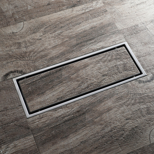 304 Stainless Steel Bathroom Kitchen Floor Drain 30cm Grates Waste Linear Shower Drain 12 Inch Insert Long Floor Drains Brushed