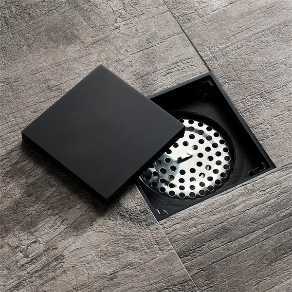 Antique Solid Brass Square Anti-Odor Floor Drain Bathroom Shower Floor Drain Waste Drain Strainer Cover Grate 100mm Drains 4