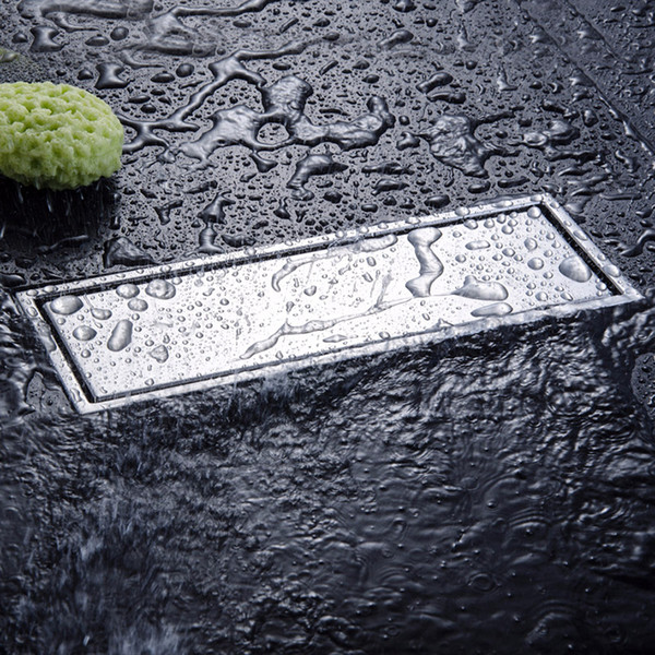 30cm Floor Drain 304 Stainless Steel Linear Shower Drain Square Anti-odor Floor Drains Bathroom Balcony Strainer Brushed Finished