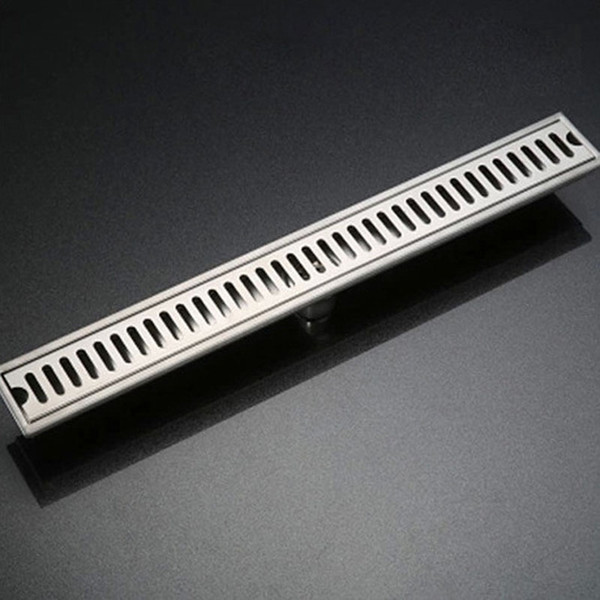 304 Stainless Steel Brushed Surface Linear Long Shower Bathroom Floor Drain 600MM Bathroom Channel Tile Drains