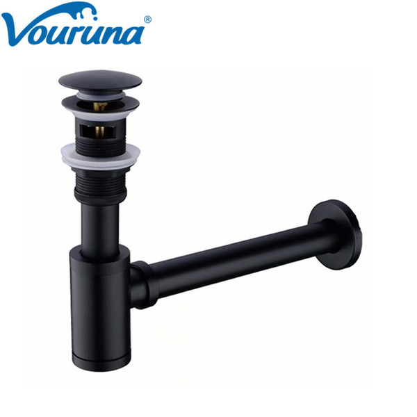 VOURUNA Matte Black Bottle Trap&Pop Up Waste