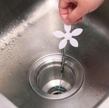 Drain Wig Flower Kitchen Sewer Tub Hair Clean Tool Chain Drain Cleaner Floor Wig Cleaning Removal Anti Clogging Tools CCA9752 300pcs