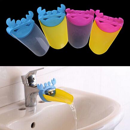 Cute Bathroom Sink Faucet Chute Extender Crab Children Kids Washing Hands Blue/Yellow/Pink