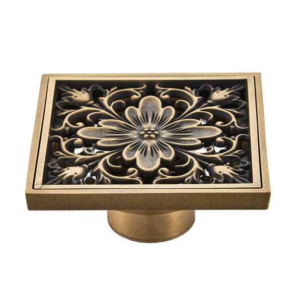 Floor Drain Brass Bathroom Tile Insert Floor Drainer with Removable Strainer Cover Anti-clogging for Kitchen, Washroom, Garage and Basement