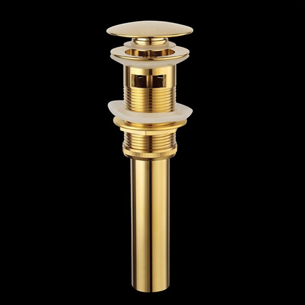 Free Shipping Antique Brass & Golden Basin Pop Up Drain Brass Bathroom Sink Waste Push Button Plug A73011