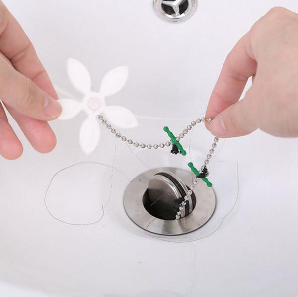 Flower Floor Drains Drain Sewer Tub Hair Clean Tool Chain Flower Drain Cleaner Bathroom Kitchen Clogging Tools YW103