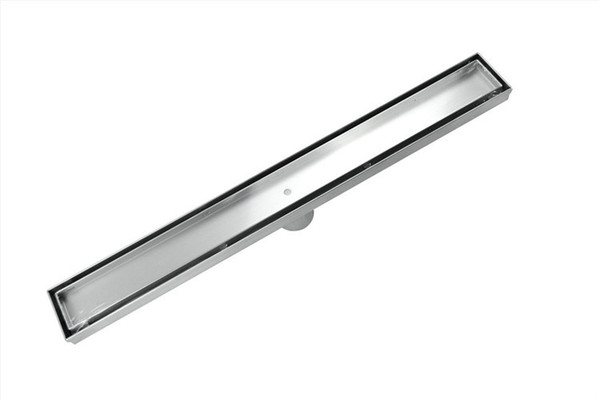 304 stainless steel 60cm Tile Insert Rectangular linear anti-odor floor drain bathroom hardware invisible shower 2PCS
