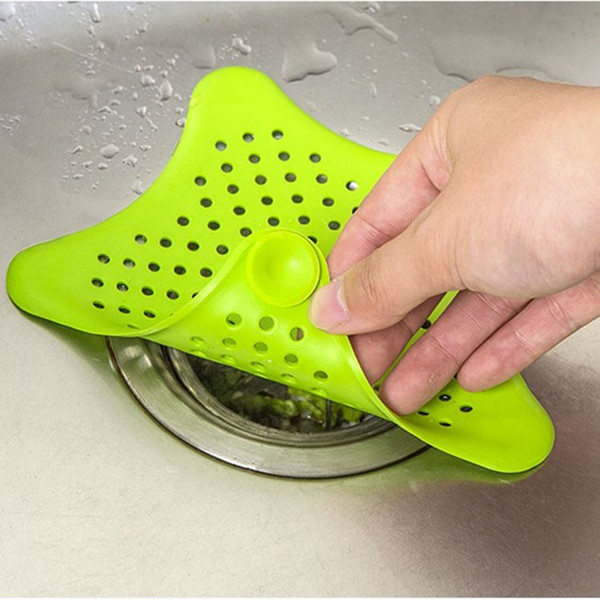 Home Living Five Pointed Star Colanders Silicone Anti-clogging Floor Drain Hair Stopper Bath Catcher Sink Strainer Sewer Filter Shower Cover