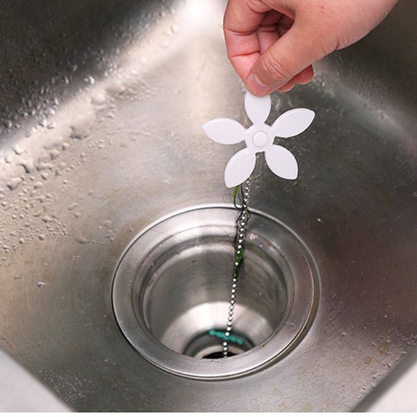 Drain Wig Flower Kitchen Sewer Tub Hair Clean Tool Chain Drain Cleaner Floor Wig Cleaning Removal Anti Clogging Tools