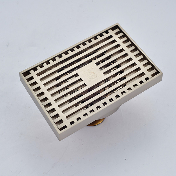 Wholesale And Retail Free Shipping Square Floor Drainer Grille Bathroom Shower Grate Waste Bathroom Floor Filler Nickel Brushed