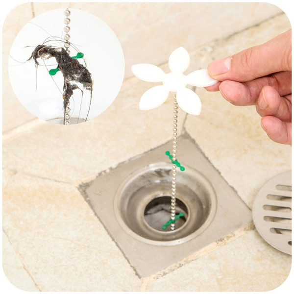 Drain wig Flower Kitchen Sewer Tub Hair Clean Tool Chain Drain Cleaner Floor Wig Cleaning Removal Anti Clogging Flower Sewer Tool