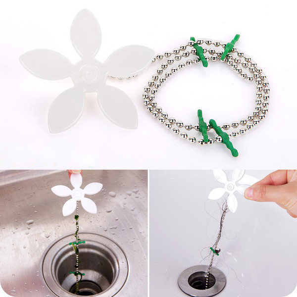 Bathroom Shower Kitchen Sewer Tub Hair Clean Tool Chain Drain Cleaner Floor Cleaning Removal Anti Clogging Tools