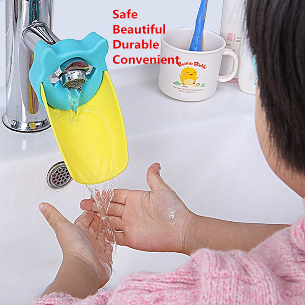 Cute Bathroom Sink Faucet Chute Extender Crab Children Kids Washing Hands Blue/Yellow/Pink free shipping