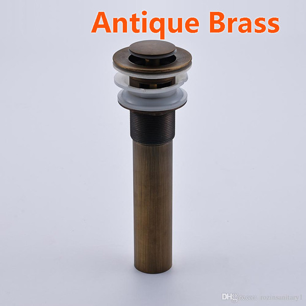 Bathroom Drains Antique Brass Art Style Sink Strainer Stoper Pop up Vessel Basin Drain with Overflow New
