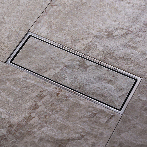 Tile Insert Invisible two-sided Floor Waste Grates Bathroom Shower Drain 300x 110mm