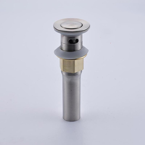 Brushed Nickel Art Style Sink Strainer Stoper Pop up Vessel Basin Drain with Overflow New