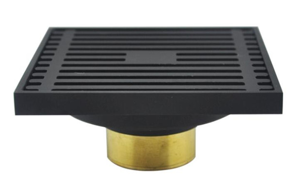 copper brass bath Shower Drain matte Black Bathroom Floor Drain Square Anti-odor bath Floor Waste Grates 100X100MM bathroom drainer DR555