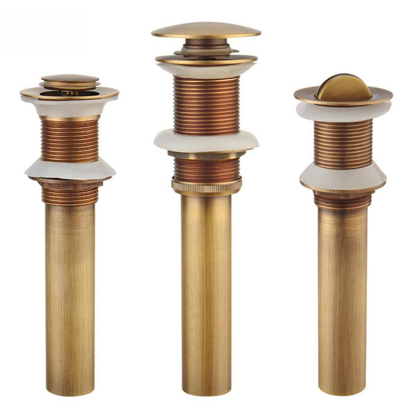 New High Quality Luxury Bathroom Basin Sink Pop Up Drain Brass with & without Overflow Vanity Sink Waste Drainer