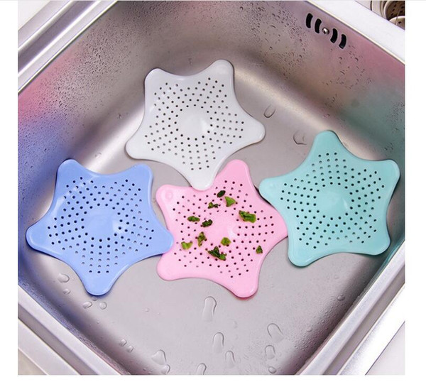 Sea star Sewer Outfall Strainer Creative Bathroom Kitchen Sink Cover Floor Drain Hair Filter Screen 4 Colors DHL Free Shipping