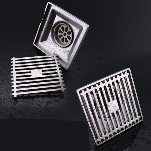 304 Stainless Steel The Floor Drains Shower Room Supplies Square Wire Drawing Bath Drainer Tile Insert High Quality 32kd ff