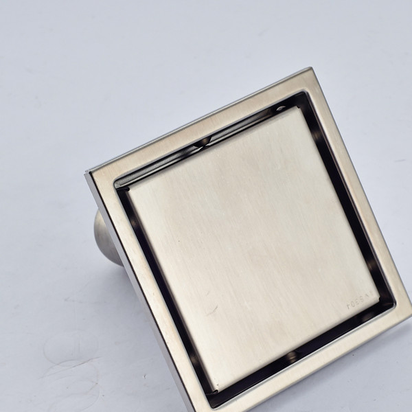 Wholesale And Retail Free Shipping Stainless Steel Floor Drainer Square Brushed Nickel Shower Drainer Grate Waste