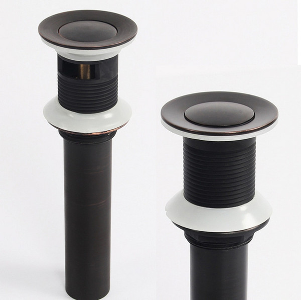 Deodorization Oil Rubbed Bronze Push Down Pop-Up Bathroom Sink Drains with 1 1/2-Inch Flip Stopper