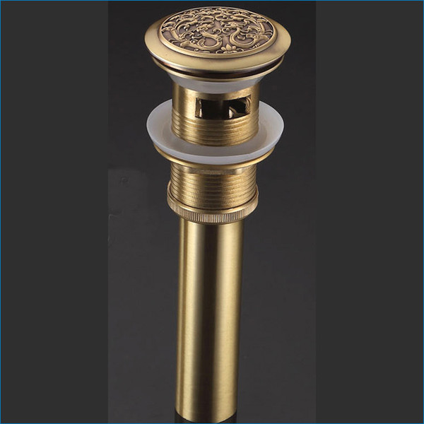 Antique bathroom Brass Basin Drainer,all Copper push down Pop-Up Waste,J14079