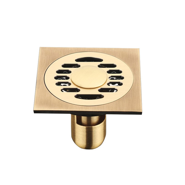 Euro Floor Drains Antique Brass Shower Floor Drain Bathroom Deodorant Square Floor Drain Strainer Cover Grate Waste