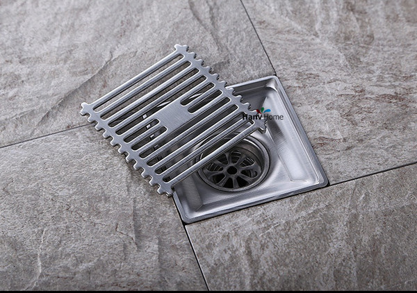 New Good Quality 304 stainless steel square anti-odor floor drain bathroom hardware invisible shower floor drain
