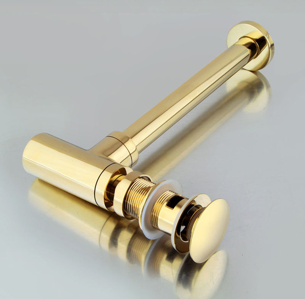 2016 Factory Direct Wholesale Euro Solid Brass Plumbing P-Trap Bathroom Sink Pipe Bottle Traps For Wash Basins & Waste Drainer Pop Up Drain