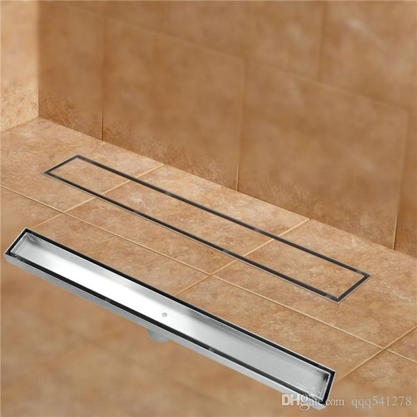 304 stainless steel 60cm Tile Insert Rectangular linear anti-odor floor drain bathroom hardware invisible shower 11-208