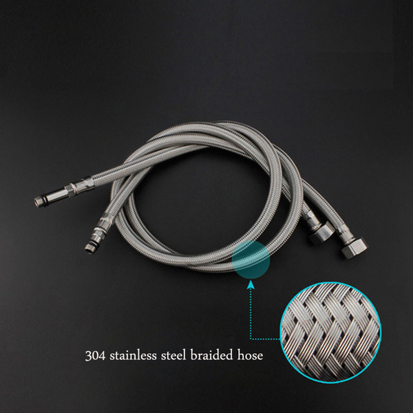 2 PCS Stainless Steel Shower Hose Plumbing Hoses 60cm/80cm Bathroom Kitchen Accessories Thread G1/2 inch