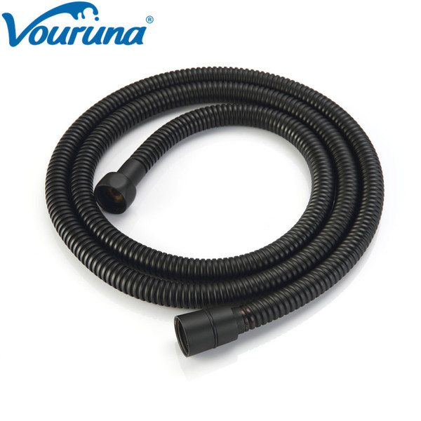 VOURUNA Stainless Steel 59-Inch Extra Long Shower Sprayer Hose Bathroom Handheld Showerhead flexible Replacement with Brass Fitting,Black