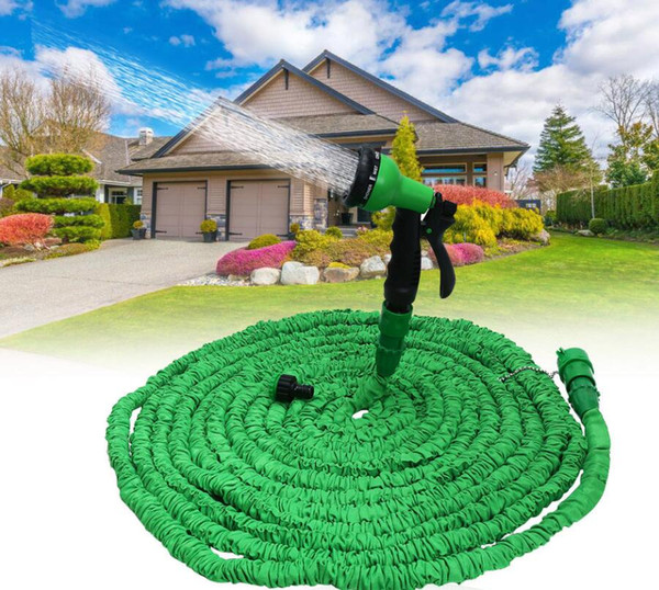 75ft Garden hose with Spray Nozzle expandable blue water hose Magic Garden Pipe Valve Spray Gun Water Hose KKA1809