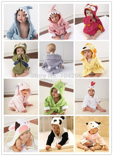 Retail-14 designs Baby Hooded kids bath towel/Animal Modeling Swimming bathrobe/Baby cartoon Pajamas