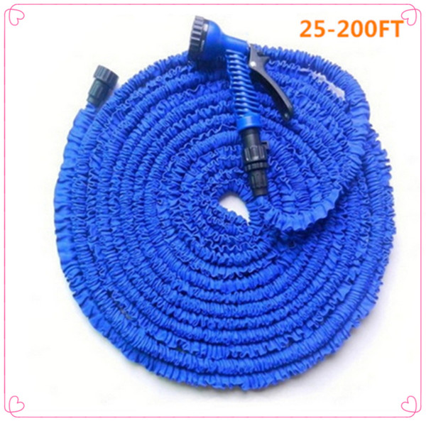 Hot Car Magic flexible hose Expandable Garden Hose reels garden water hose for watering connector Blue Green 25-200FT