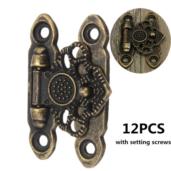 12X Antique Brass Decorative Jewelry Gift Wooden Box Hasp Latch Hook With Screws order<$18no track