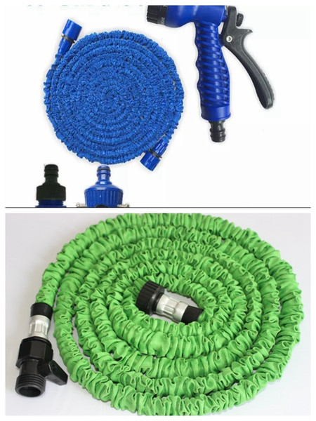 High Quality Green & Blue Hoses 50 FT Expandable Garden Water Hoses Flexible Hose With Spray Good Nozzle Head DHL Free shipping