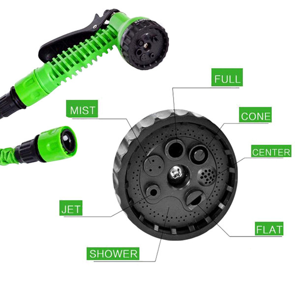 100FT Expandable Flexible Garden Magic Water Hose With Spray Nozzle Head Blue Green with retail box Free Shipping