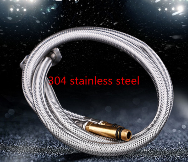 Bathroom Products Pointed End 304 Stainless Steel Hot And Cold Water Tap Braided Hose Explosion-proof Three EPDM Thickening