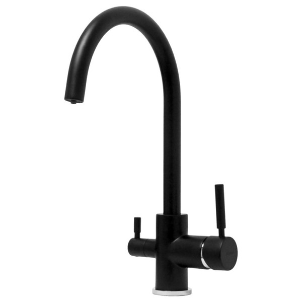 VOURUNA Gooseneck Black Purified Water Kitchen Tap 3 Way Kitchen Faucet Chrome/Sandbeige