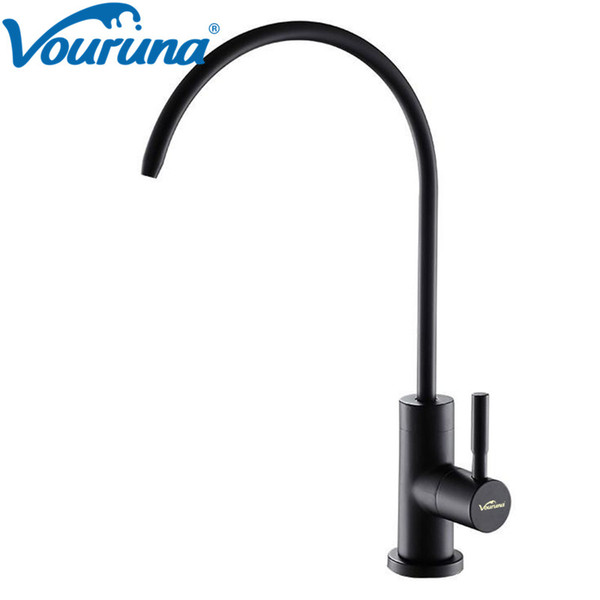 VOURUNA Matte Black Osmosis Reverse Purified Water Filteration Tap Kitchen Faucet